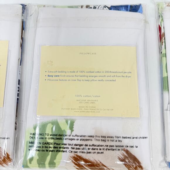 Pottery Barn Kids Retro Racecar Pillowcase Standard Size Cotton NEW LOT OF 3 - Picture 9 of 10